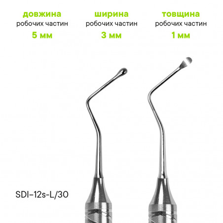 Кюретажная ложка Lucas 3 мм - SDI-12S-L/30 - Meddins