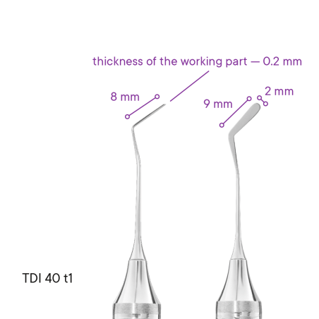 Гладилка тонкая для реставраций TYPE 1 - TDI 40 t1 - Meddins