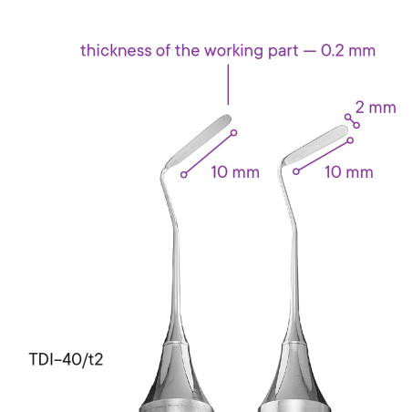 Hladítko pro práci s kompozitem v těžko dostupných místech TYPE 2 - TDI-40/t2 - Meddins